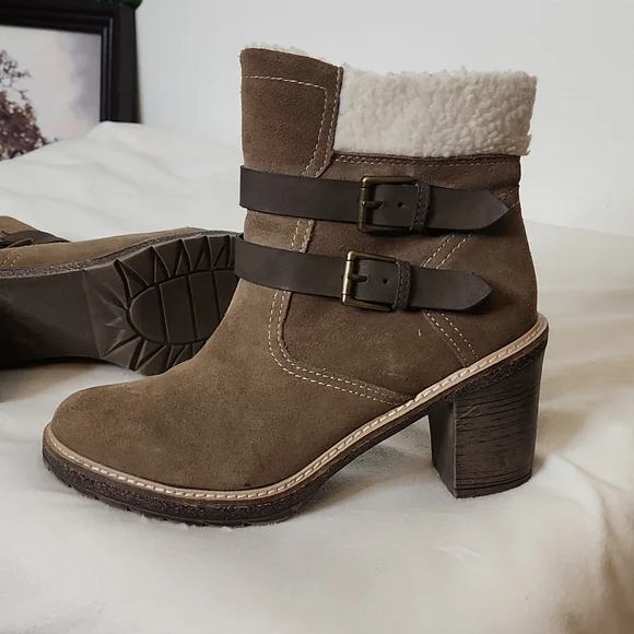 White Mountain Rialto Joker II Brown Suede Chunky Chastity Boots Sherpa Warm - Picture 8 of 16